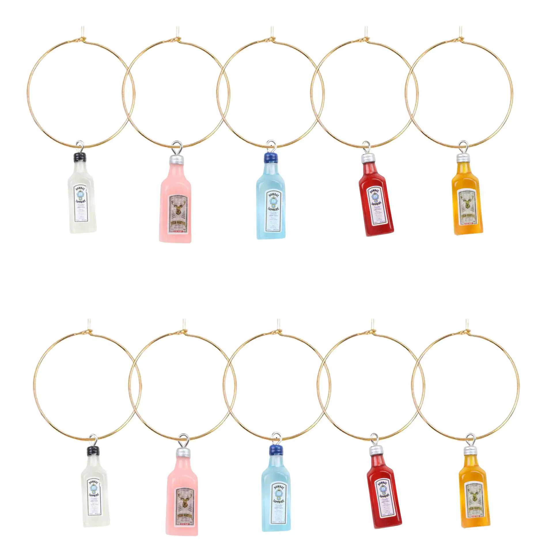 Искусственная стерео бутылка для вина из смолы, бутылка для напитков, украшение для вечеринки в стиле Etsy, подвеска для бокала, подвеска для стакана с водой