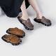 Bocken Shoes Women's 2025 New Spring and Summer Thick Retro Half Slippers Genuine Leather Slip-on Slippers Women's Outer Wear
