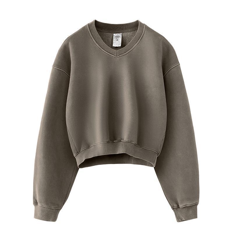 I 30216 Loose drop shoulder crew neck hoodie 宽松落肩卫衣