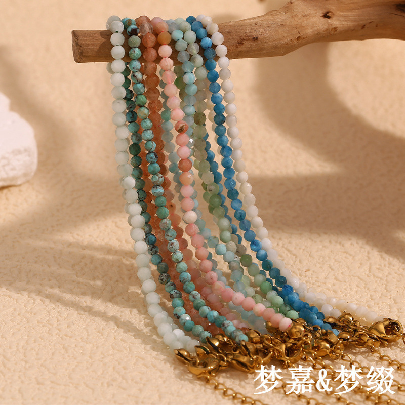 European and American Fashion Niche Temperament Color Explosive Bracelet Stainless Steel Plated 18K Gold Natural Stone Green Aobao Bracelet for Women European and American Fashion Niche Temperament Color Explosive Bracelet Stainless Steel Plated 18K Gold Natural Stone Green Aobao Bracelet for Women