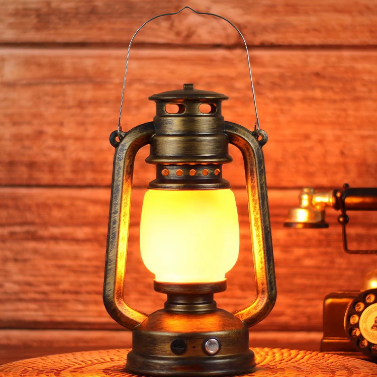 Перезаряжаемая настольная лампа для бара, декоративная атмосферная лампа, креативный ретро-фонарь с лошадью, уличный реквизит, керосиновая лампа для кемпинга, настольная лампа, фонарь