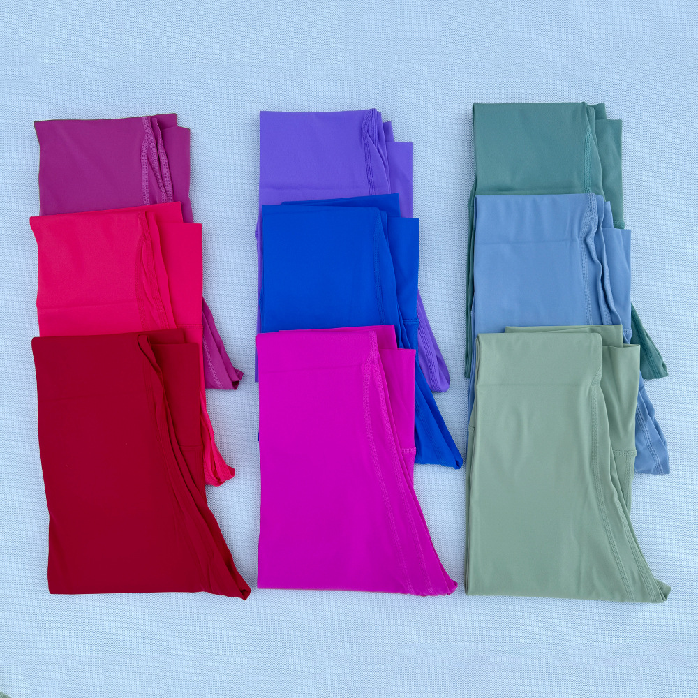 Lulu damas de yoga de cintura alta pantalones deportivos de nueve puntos para correr al aire libre pantalones desnudos para viajar tela molida transpirable