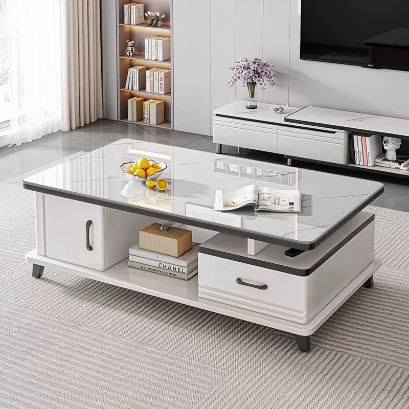 茶几客厅家用小户型简约现代钢化玻璃2025新款轻奢岩板阳台小茶台