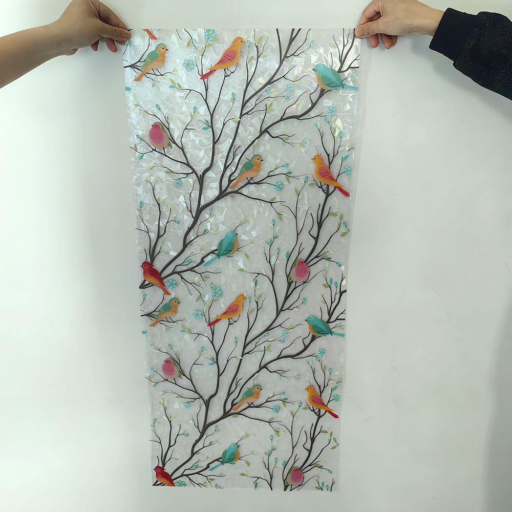 140g Weight Glass paster Home Textiles & Decor Type PVC Material Leaf Pattern Casual, Pastoral Style Casual Pastoral Leaf PVC Glass Paster Wall Art 49