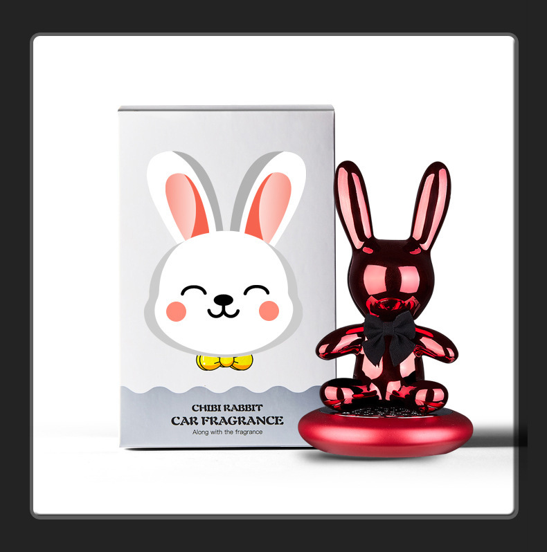 Diamond-encrusted car perfume seat car accessories high-end car aromatherapy diamond-encrusted cute rabbit car decoration center console