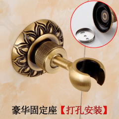 Wholesale gold black antique full copper in-wall universal movable shower seat handheld shower head bracket copper base