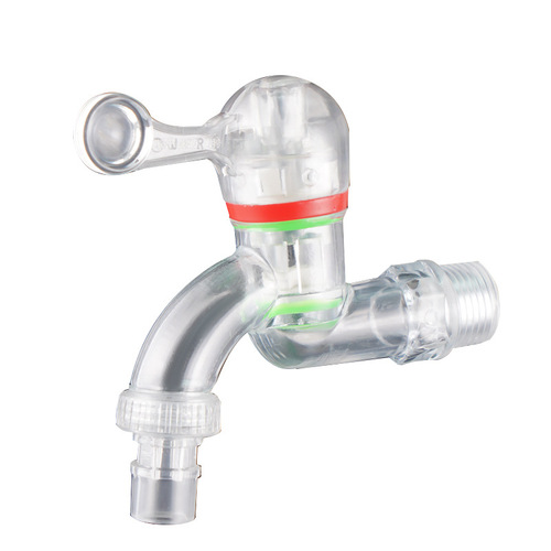 4-point transparent explosion-proof plastic faucet washing machine quick-open faucet 6-point ceramic valve core faucet accessories wholesale