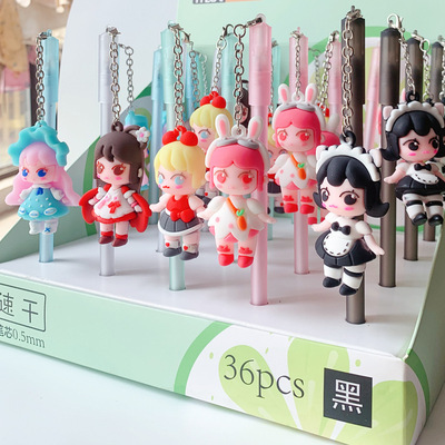New products universe girl Roller ball pen Xiaolou Miniature World Pendant pen Guochao Stationery Pendant Pen lovely