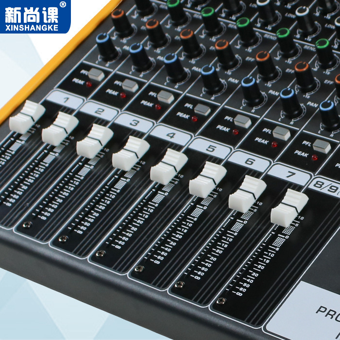 Mezclador digital con pantalla táctil de 7 pulgadas, sistema de rendimiento de escenario de radiodifusión IP digital.