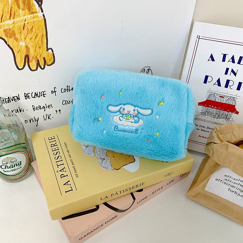 Плюшевый милый брендовый пенал, вместительная канцелярия, organizer bag, косметичка, вышивка, корейский стиль