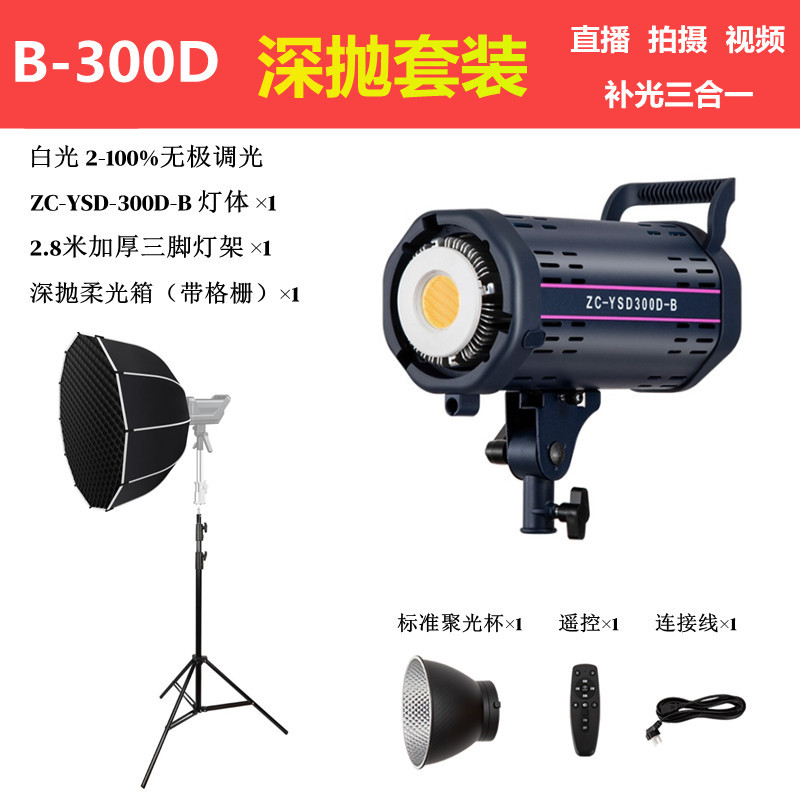 300W temperatura monocromática atenuable fotografía de transmisión en vivo iluminación complementaria de disparo de video de cine y televisión sala de transmisión en vivo conjunto de lámparas al por mayor