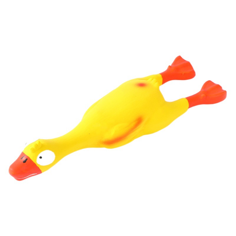 Pato gritando en stock al por mayor de látex para mascotas juguetes de algodón elástico de alta sensación de relleno de sonido de látex juguetes para mascotas