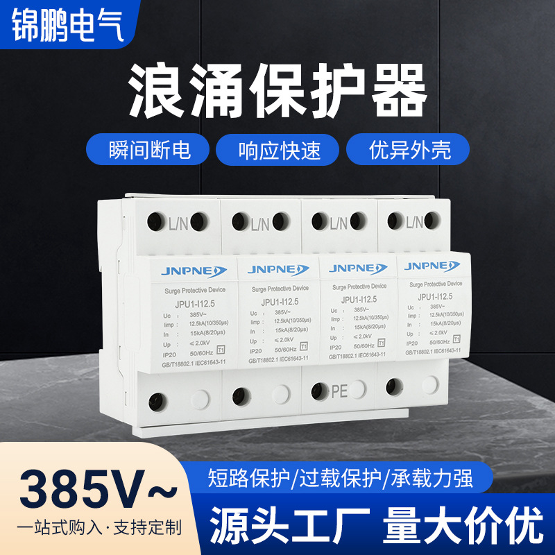 一级浪涌保护器2P/3P 4P成套工业 家用导 轨式安装 快速响应