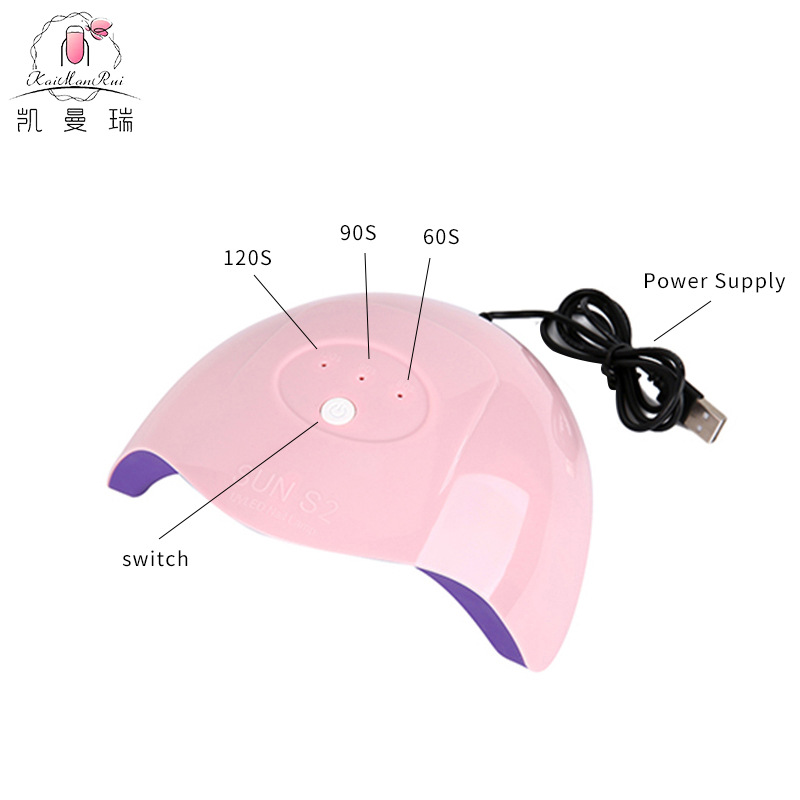 Lámpara de uñas suns2 transfronteriza de 36W para salón de uñas, lámpara de secado rápido para esmalte de uñas, lámpara de fototerapia para uñas con enchufe USB