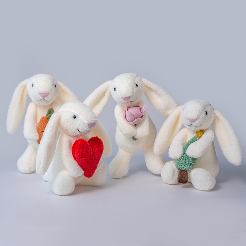SnuggleBunny Plush Toy - Soft Huggable Rabbit Stuffed Animal With Carrot, Cuddly Companion For Kids & Adults, Perfect Gift For Christmas, Sleep Aid_voghion.com