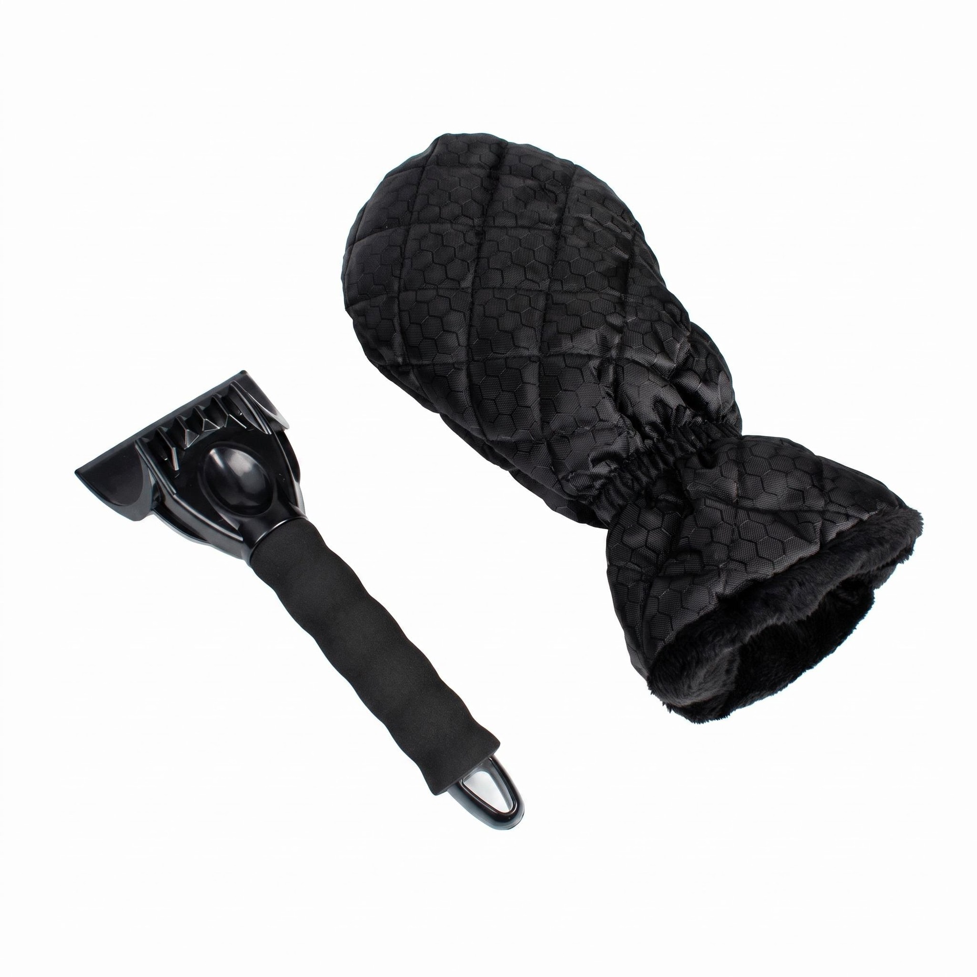 Car snow shovel cleaning tool for ice removal and snow clearing, Oxford cloth + fleece warm gloves for car use, car snow shovel
