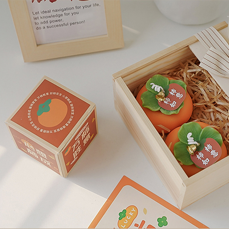 Caqui incienso cera de regalo de Año Nuevo empresa etiqueta personalizada OEM procesamiento de cera de modelado creativo