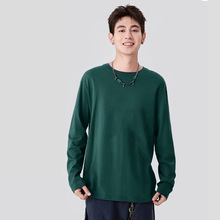 纯色长袖t恤基础款秋衣男装上衣打底t韩版文化百搭必备一件代发