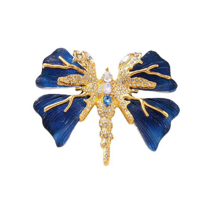 Broche papillon bleu au design original, pendentif de corsage personnalisé à double usage_voghion.com