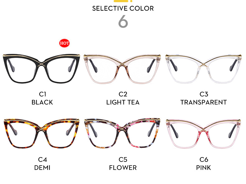 Fashion Solid Color Pc Cat Eye Full Frame Optical Glasses display picture 2