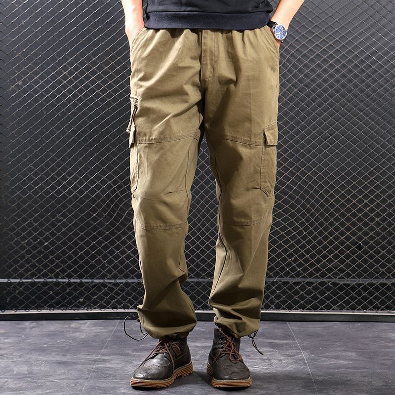 Frühling Herbst Outdoor Cargo Casual Lange Lockere Gerade Mehrere Riemen Europäische und Amerikanische Große Größen Herren_voghion.com