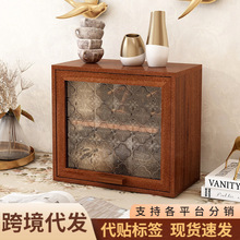 复古实木质抽屉收纳盒桌面文具饰品胶带化妆品整理多层zakka柜子