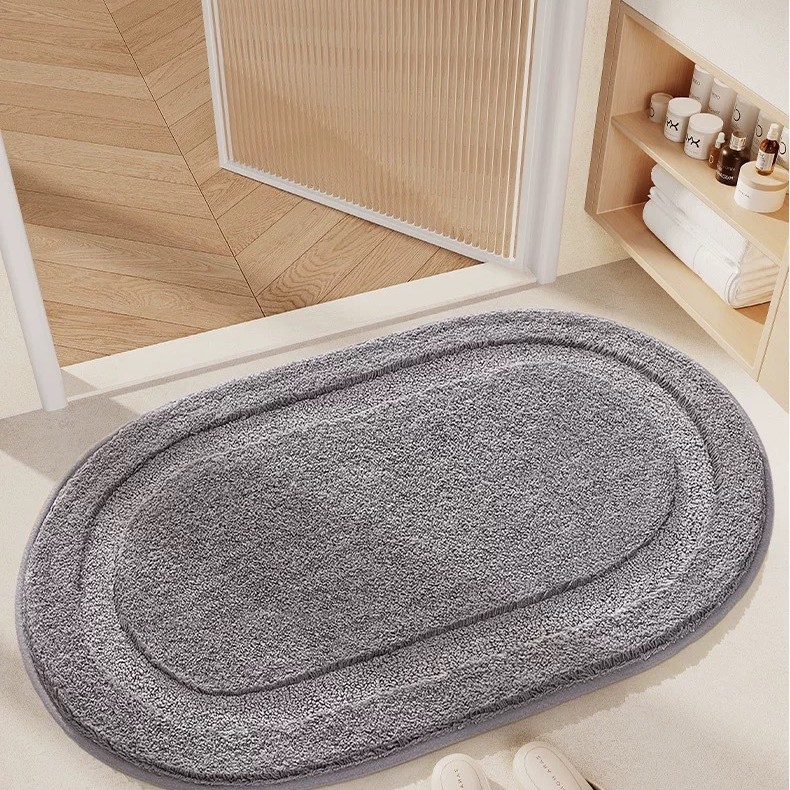 Microfiber Coconut Shaped Jacquard Bath Mat Non Slip Absorbent Rug_voghion.com