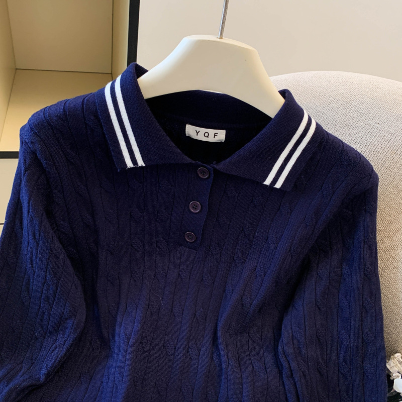 Damen Strickpullover Mit Polokragen Für Den Lässigen Herbst-look_voghion.com