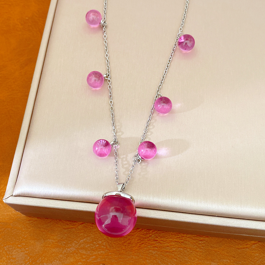 Resina de acero inoxidable collar redondo de geometría lujoso ligero nicho collar de clavícula de moda simple conjunto de joyas diarias versátiles