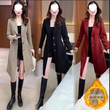 2025秋冬新款洋气显瘦小个子中长款时尚百搭加绒加厚风衣外套女潮