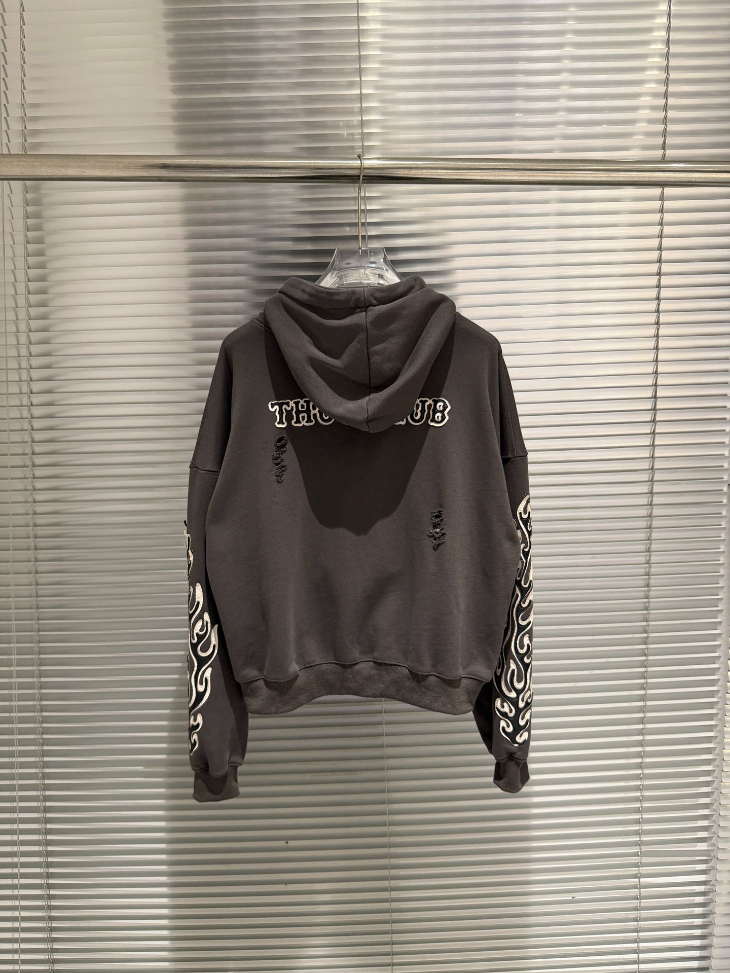 GMABCD Unisex Distressed Embroidered Zip-Up Hoodie – Relaxed Streetwear Jacket - detail 23