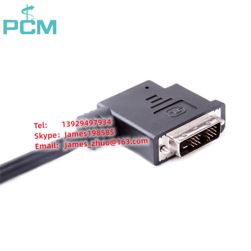 DVI- D dual-link DVI cable male to male right angle 90 ° monitoring data extension cable
