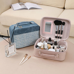 New Style Fragrant Style Cosmetic Case Girl's High-grade Simple Portable Cosmetic Large small size Storage Bag Large Capacity Portable