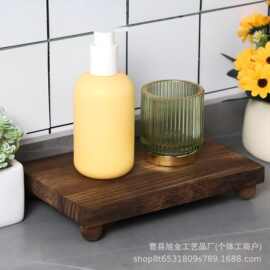 木质浴室肥皂盒收纳架实木家用客厅桌面摆件整理架木制化妆品底座