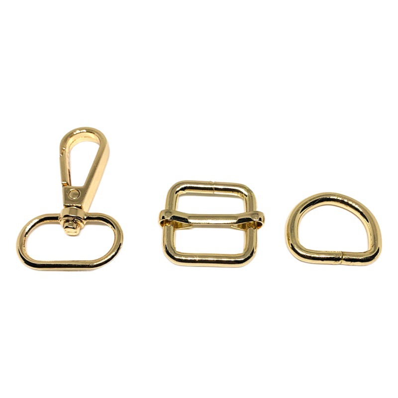 6 points bag buckle Oval loose buckle belt metal accessories Dan tail plate buckle core pulling hanging plated woven bag with hardware