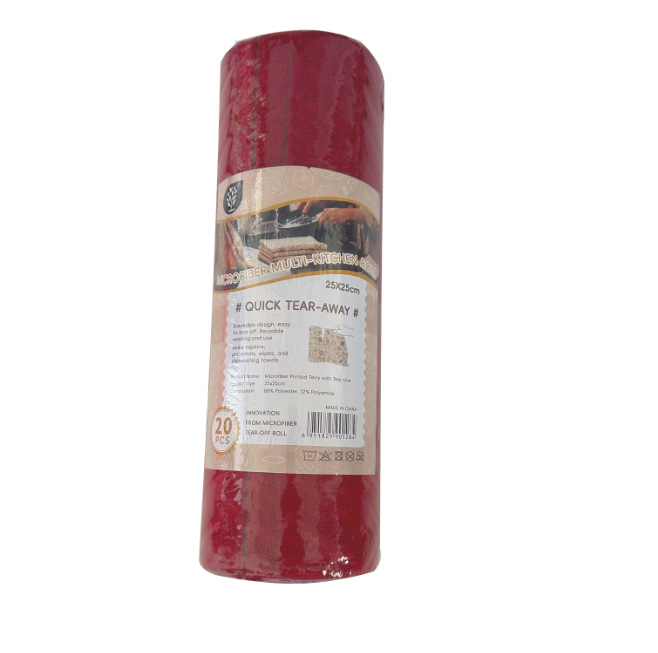 Perezoso rollo de mano rasgada toallas de cocina doméstica gruesa gruesa seca y húmeda dobles rollo de microfibra fábrica al por mayor