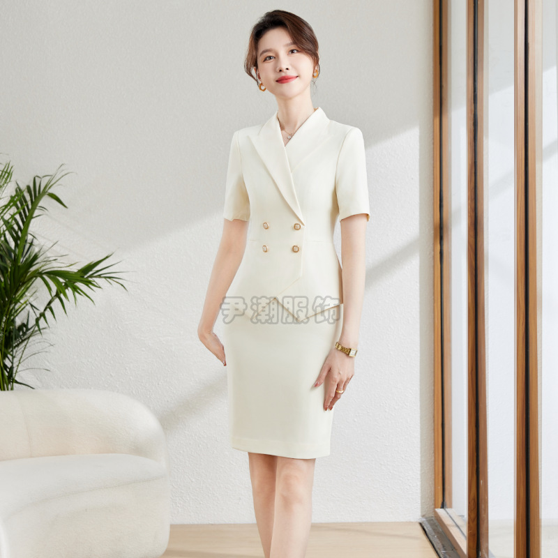 2024春夏新中式国风职业连衣裙女装地产销售物业客服演出主持人女
