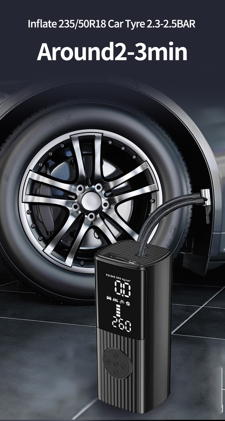 Cross-Border Car Air Pump Fast Charging Car Tire Air Pump Mountain Bike Inflatable Bed Swimming Ring Electric Air Pump