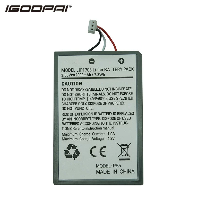 [Совместимо с контроллером Sony PS5 LIP1708, встроенная батарея 2000 мА·ч, аккумулятор PS5 lip1708]