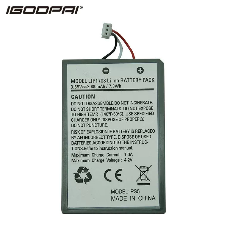 [Совместимо с контроллером Sony PS5 LIP1708, встроенная батарея 2000 мА·ч, аккумулятор PS5 lip1708]