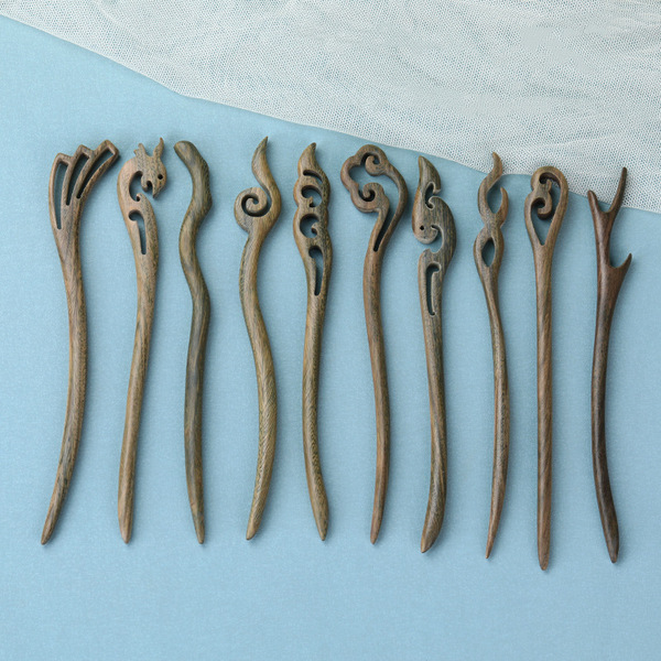 Chinese hairpin green sandalwood