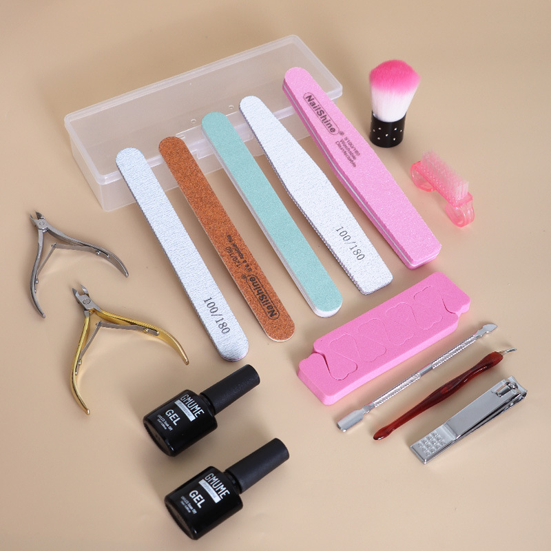 Manicure Tool Kit Complete Set Cuticle Remover Nail Clipper File Polish Bar Nail Buffer Sanding File Home Nail Care