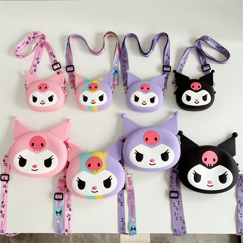 2025 Manufacturer Japanese-Style Soft Cute Cartoon Silicone Bag Summer New Product Cute Kuromi Children's Bag Coin Purse Mini