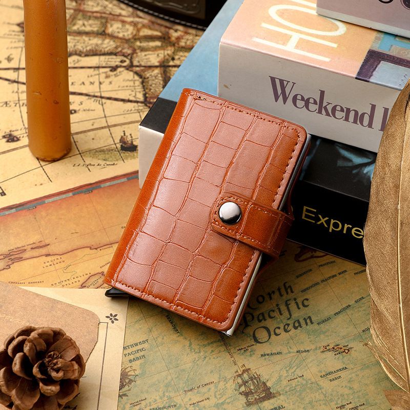 Nuevo tipo de metal automático pop-up bolsa de tarjetas para hombres y mujeres, cartucho anti-magnetizado, caja de tarjetas exquisita y simple, ultra-delgada