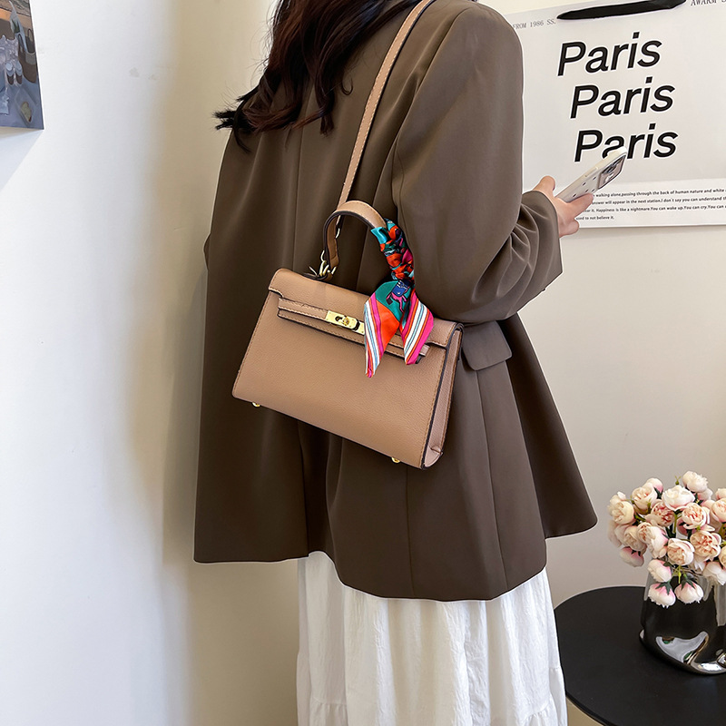 Bag2024 nuevo sentido de alta gama bolso portátil transfronterizo platino Kelly bolso moda femenina 100 bolso de hombro único