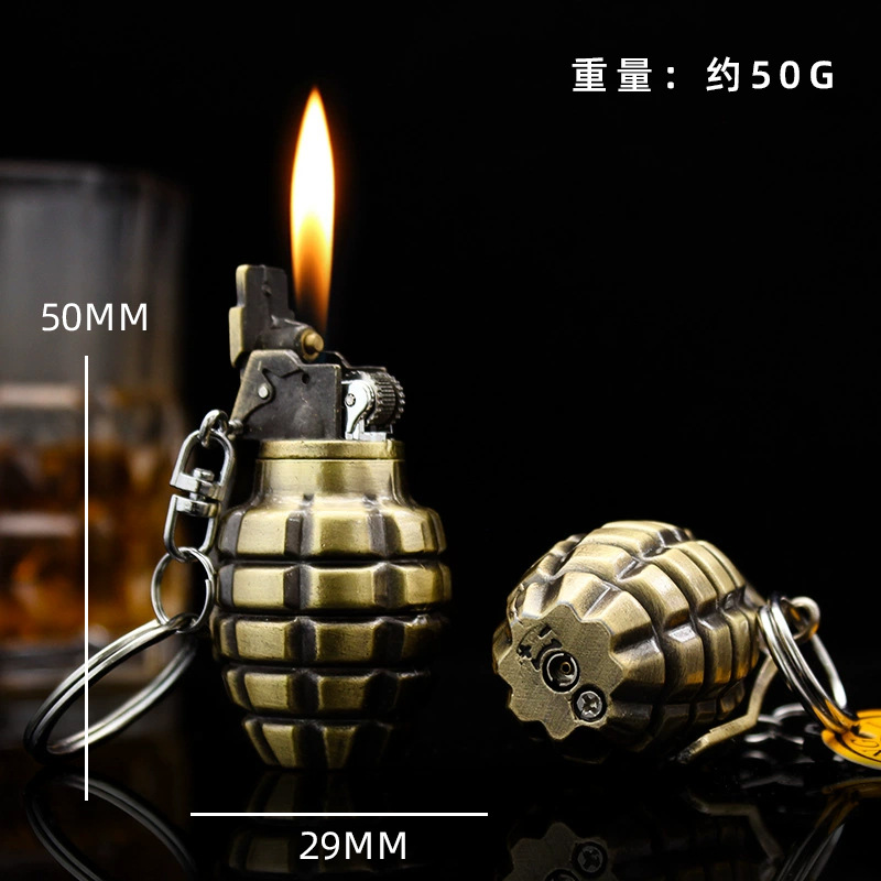 Zhonglong creativo inflable directo encendedor a prueba de viento llama roja adornos personales tabaco de metal al aire libre al por mayor