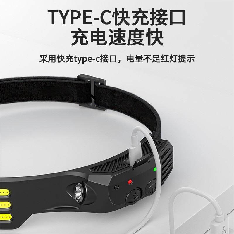 Inducción COB luz de doble fuente de luz luz luz alta luz al aire libre luces de pesca de noche luces de carrera luces de trabajo LED luz roja amarilla