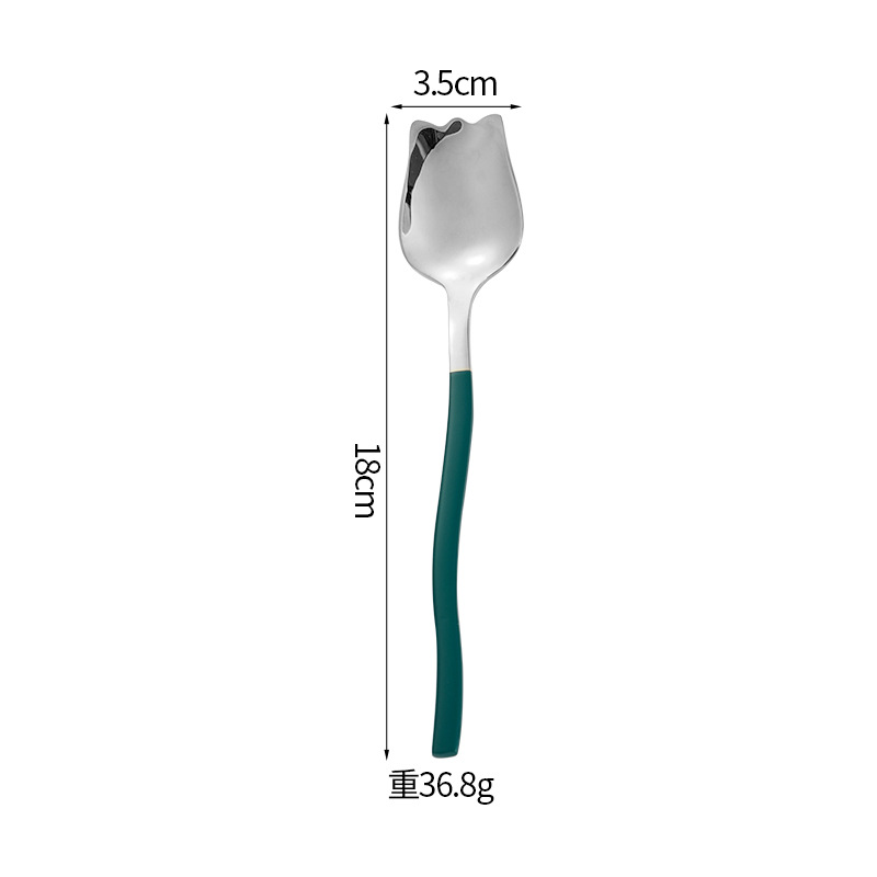 Cuchara de vajilla de acero inoxidable 304 cuchara de sopa linda creativa para comer cuchara de postre de celebridades de Internet cuchara de sandía cuchara de mango largo cuchara