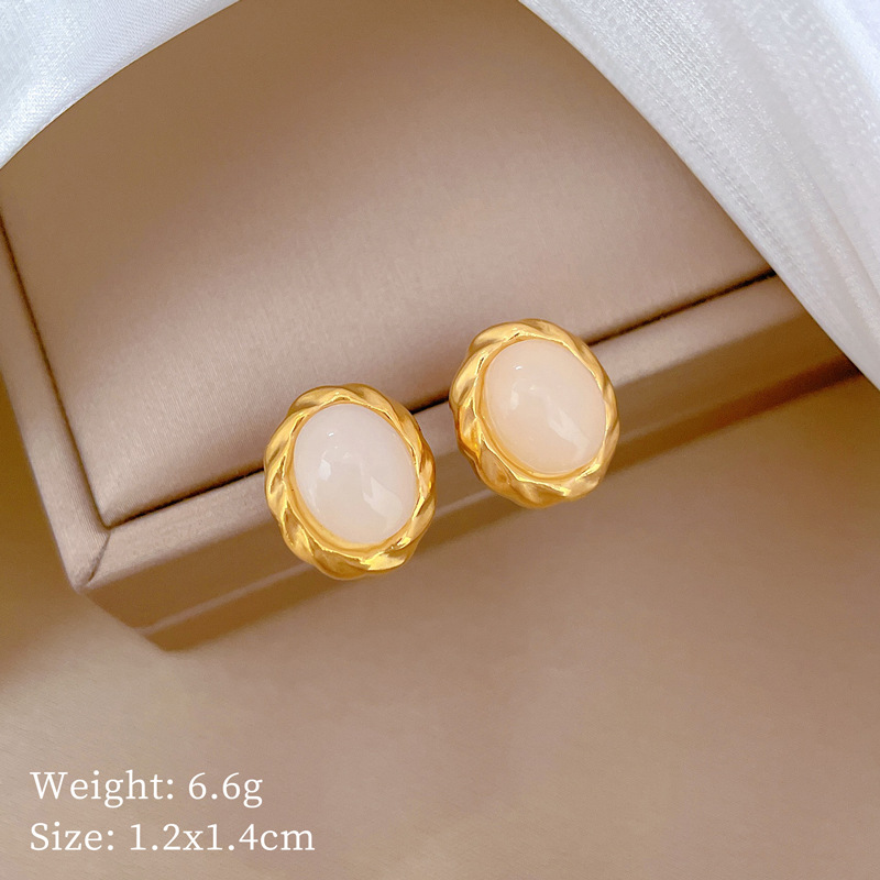 [Acero de titanio de todo el cuerpo] fritillary Lucky Grass pendientes minimalistas pendientes fríos para hombres y mujeres pendientes de banquete de temperamento personalizado