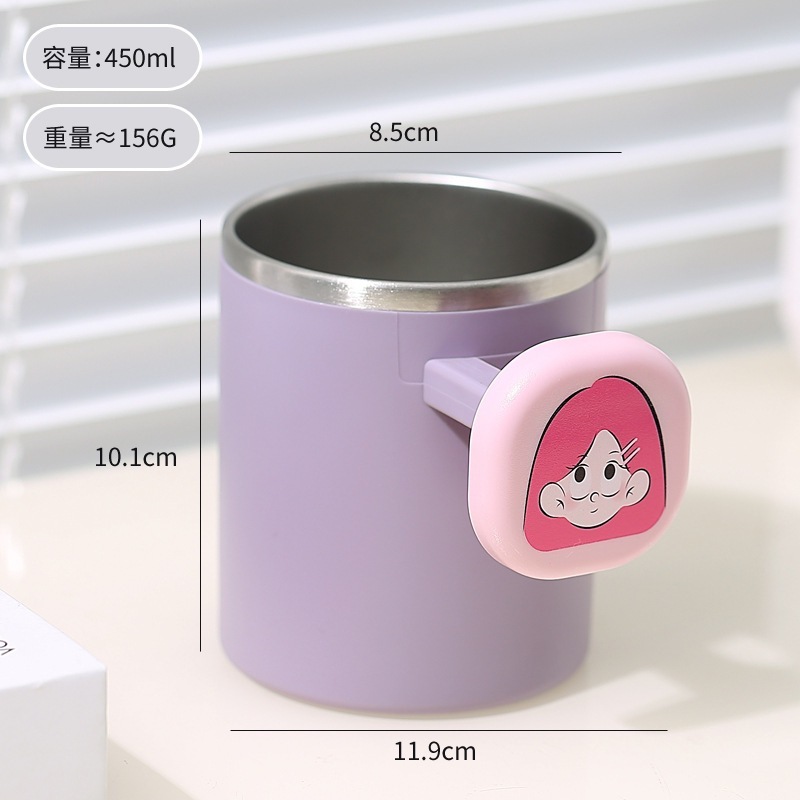 家庭用かわいいカップルステンレス鋼マウスウォッシュカップ漫画歯ブラシカップ学生寮卸売歯ブラシ歯カップ洗浄カップ|undefined